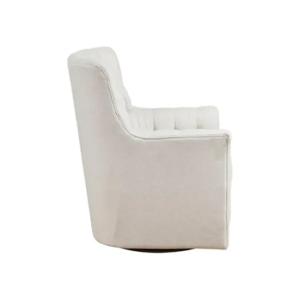 Accent Chairs-Kirkland's Home Upholstered Tufted Swivel Accent Chair White