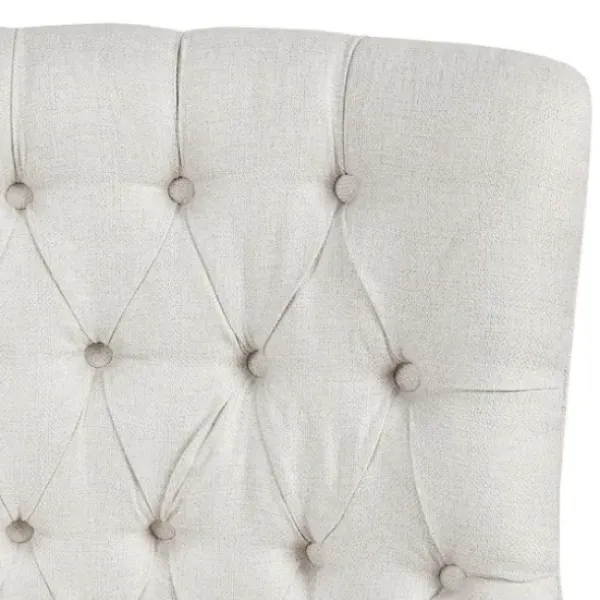 Accent Chairs-Kirkland's Home Upholstered Tufted Swivel Accent Chair White