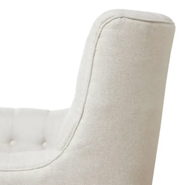 Accent Chairs-Kirkland's Home Upholstered Tufted Swivel Accent Chair White