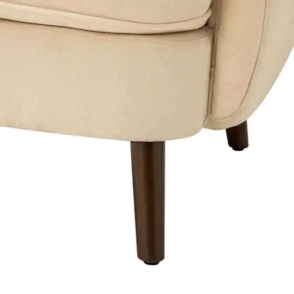 Accent Chairs-Kirkland's Home Upholstered Tufted Wingback Accent Chair Ivory