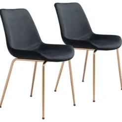 Dining Chairs-Kirkland's Home Upholstered Velvet Dining Chairs, Set Of 2 Black