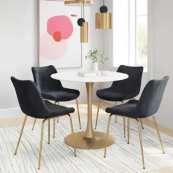Dining Chairs-Kirkland's Home Upholstered Velvet Dining Chairs, Set Of 2 Black