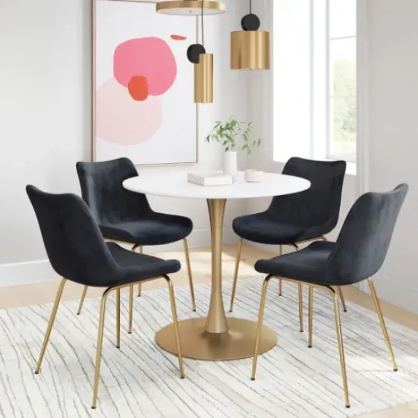 Dining Chairs-Kirkland's Home Upholstered Velvet Dining Chairs, Set Of 2 Black