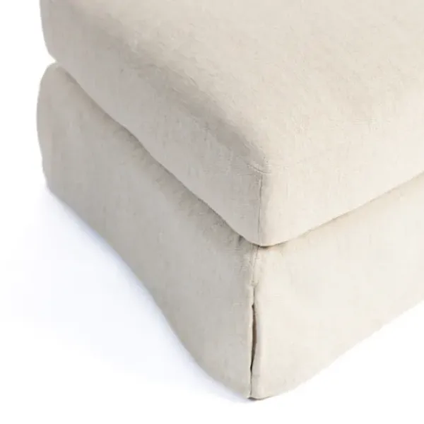 Benches & Ottomans-Kirkland's Home Upholstered Weekend Ottoman Ivory