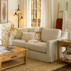 Sofas & Loveseats-Kirkland's Home Upholstered Weekend Sofa Ivory