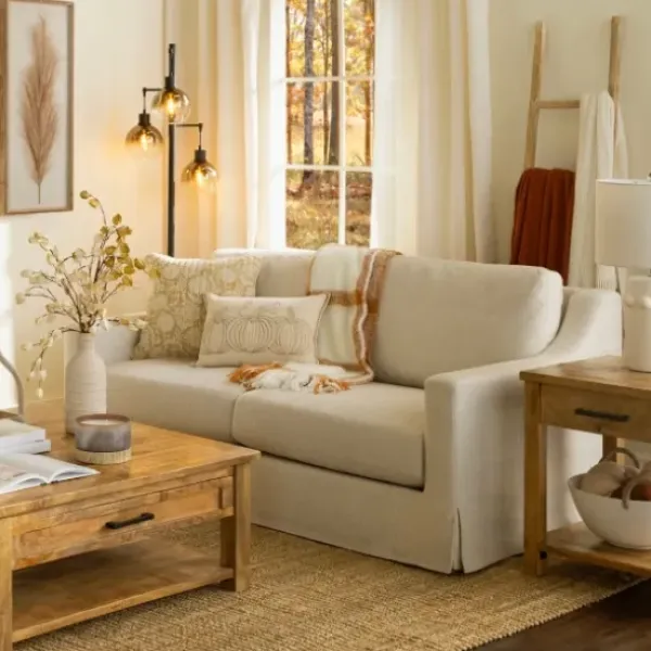 Sofas & Loveseats-Kirkland's Home Upholstered Weekend Sofa Ivory