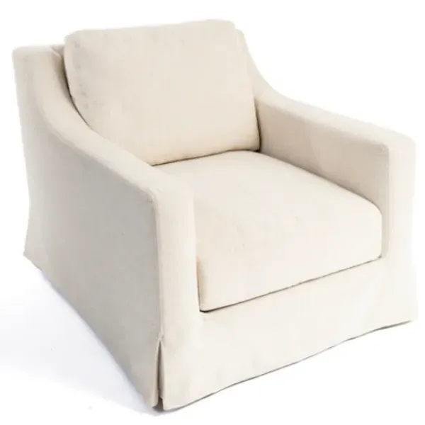 Accent Chairs-Kirkland's Home Upholstered Weekend Swivel Accent Chair Ivory