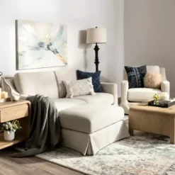 Accent Chairs-Kirkland's Home Upholstered Weekend Swivel Accent Chair Ivory