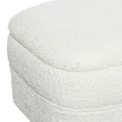Benches & Ottomans-Kirkland's Home Upholstered Wood Leg Storage Bench Ivory