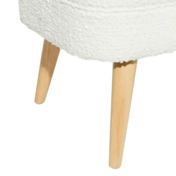 Benches & Ottomans-Kirkland's Home Upholstered Wood Leg Storage Bench Ivory