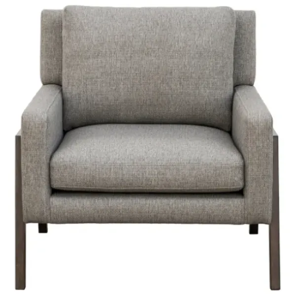 Accent Chairs-Kirkland's Home Upholstered Wood Trim Accent Chair Gray