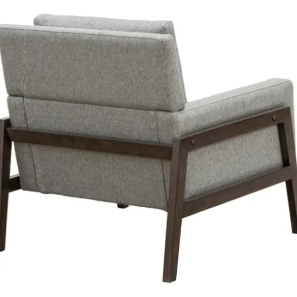 Accent Chairs-Kirkland's Home Upholstered Wood Trim Accent Chair Gray