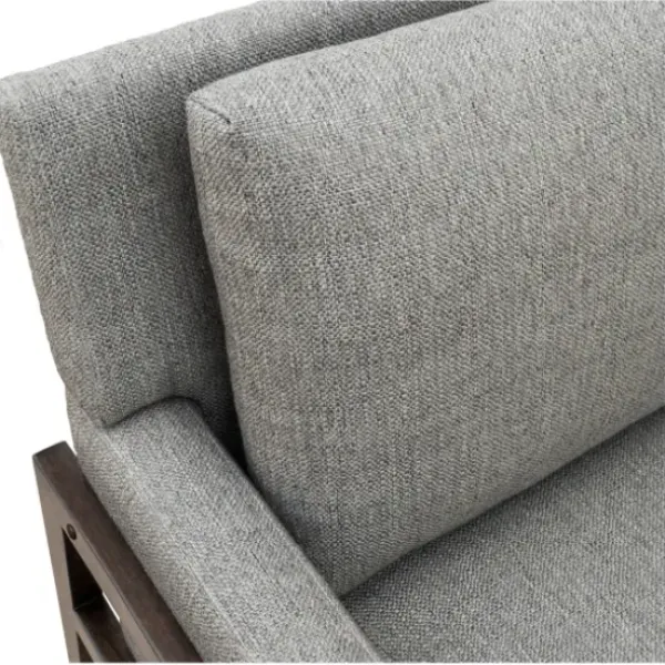 Accent Chairs-Kirkland's Home Upholstered Wood Trim Accent Chair Gray