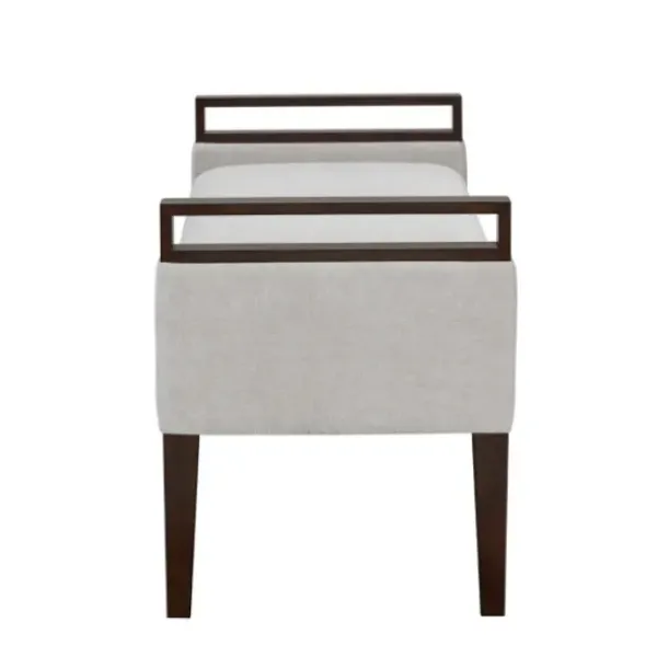 Benches & Ottomans-Kirkland's Home Upholstered Wood Trim Bench Gray