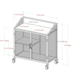 Cabinets & Sideboards-Kirkland's Home Urban Mesh Door Rolling Bar Cabinet Gray