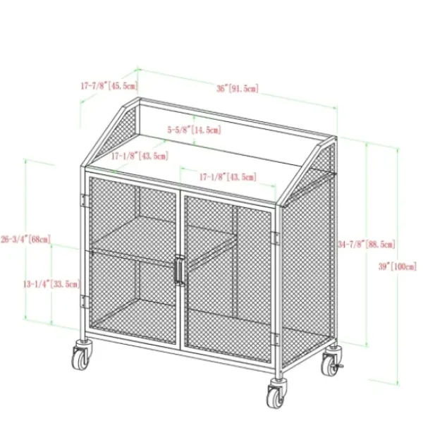 Cabinets & Sideboards-Kirkland's Home Urban Mesh Door Rolling Bar Cabinet Gray