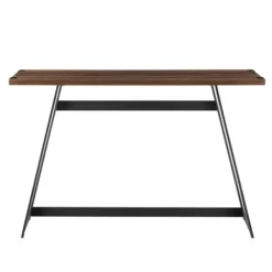 Console Tables-Kirkland's Home Urban Metal Wrap Dark Walnut Console Table Brown