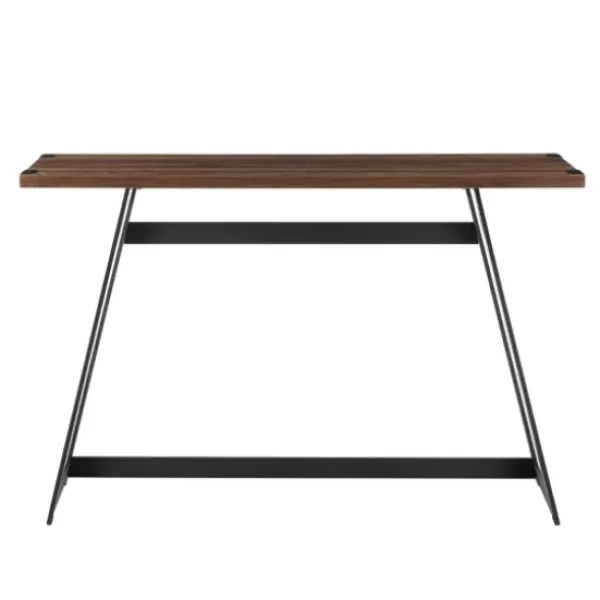 Console Tables-Kirkland's Home Urban Metal Wrap Dark Walnut Console Table Brown