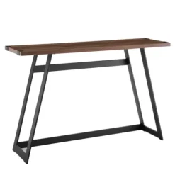 Console Tables-Kirkland's Home Urban Metal Wrap Dark Walnut Console Table Brown