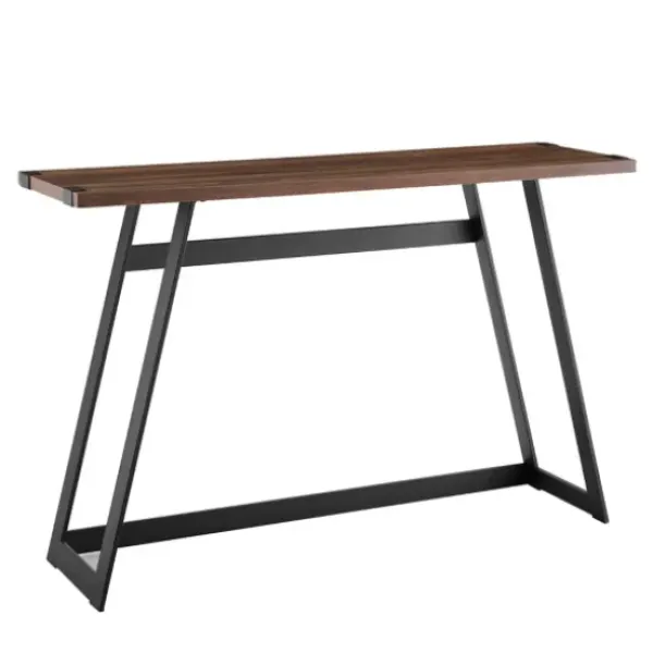 Console Tables-Kirkland's Home Urban Metal Wrap Dark Walnut Console Table Brown
