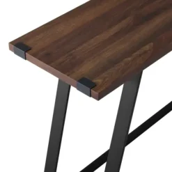Console Tables-Kirkland's Home Urban Metal Wrap Dark Walnut Console Table Brown