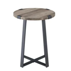 Accent & End Tables-Kirkland's Home Urban Rustic Round Accent Table Gray