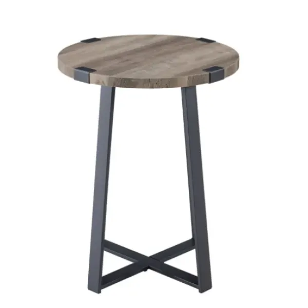 Accent & End Tables-Kirkland's Home Urban Rustic Round Accent Table Gray