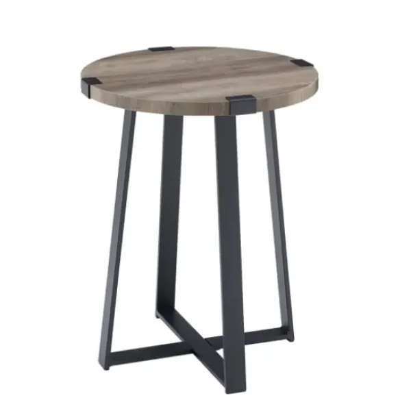 Accent & End Tables-Kirkland's Home Urban Rustic Round Accent Table Gray