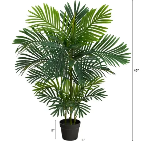 Trees & Topiaries-Kirkland's Home Uv-Safe Areca Pinetree In Nursery Planter, 40 In.