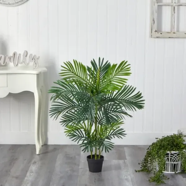 Trees & Topiaries-Kirkland's Home Uv-Safe Areca Pinetree In Nursery Planter, 40 In.