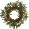 Wreaths-Kirkland's Home Uv-Safe Cedar Grass And Pine Cone Wreath Green/Brown