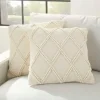 Pillows-Kirkland's Home Vanilla Knotted Lattice Throw Pillows, Set Of 2 Ivory