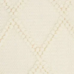 Pillows-Kirkland's Home Vanilla Knotted Lattice Throw Pillows, Set Of 2 Ivory