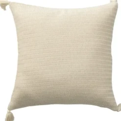 Pillows-Kirkland's Home Vanilla Trapeze Organic Cotton Throw Pillow Ivory