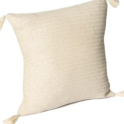 Pillows-Kirkland's Home Vanilla Trapeze Organic Cotton Throw Pillow Ivory