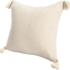 Pillows-Kirkland's Home Vanilla Trapeze Organic Cotton Throw Pillow Ivory