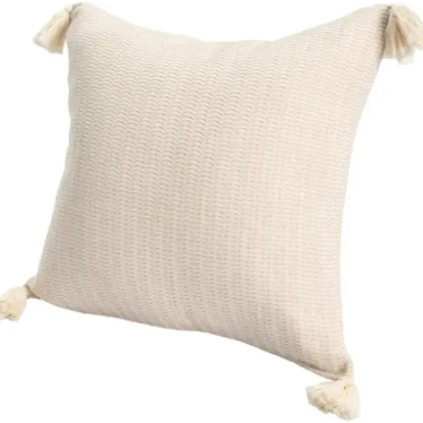 Pillows-Kirkland's Home Vanilla Trapeze Organic Cotton Throw Pillow Ivory