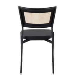 Dining Chairs-Kirkland's Home Vegan Leather And Rattan Dining Chairs, Set Of 2 Black/Tan