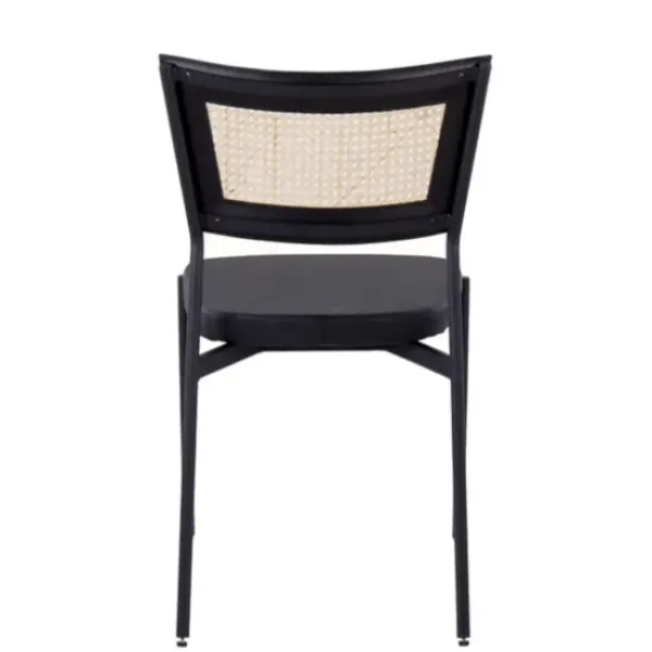 Dining Chairs-Kirkland's Home Vegan Leather And Rattan Dining Chairs, Set Of 2 Black/Tan