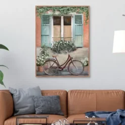 Framed Art-Kirkland's Home Velo De Montpellier Framed Canvas Art Print Orange/Blue