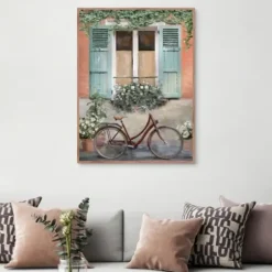 Framed Art-Kirkland's Home Velo De Montpellier Framed Canvas Art Print Orange/Blue