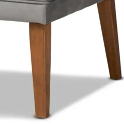 Dining Sets-Kirkland's Home Velvet And Walnut Bench 4-Pc. Dining Set Gray