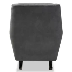 Accent Chairs-Kirkland's Home Velvet Biscuit Tufted Rocking Chair Gray