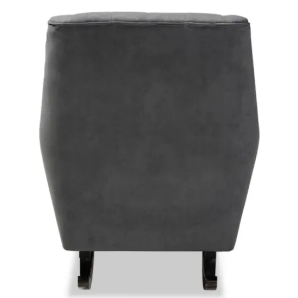 Accent Chairs-Kirkland's Home Velvet Biscuit Tufted Rocking Chair Gray