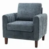 Accent Chairs-Kirkland's Home Velvet Channel Stitch Accent Chair Blue