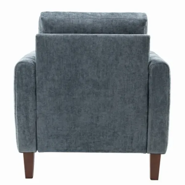 Accent Chairs-Kirkland's Home Velvet Channel Stitch Accent Chair Blue