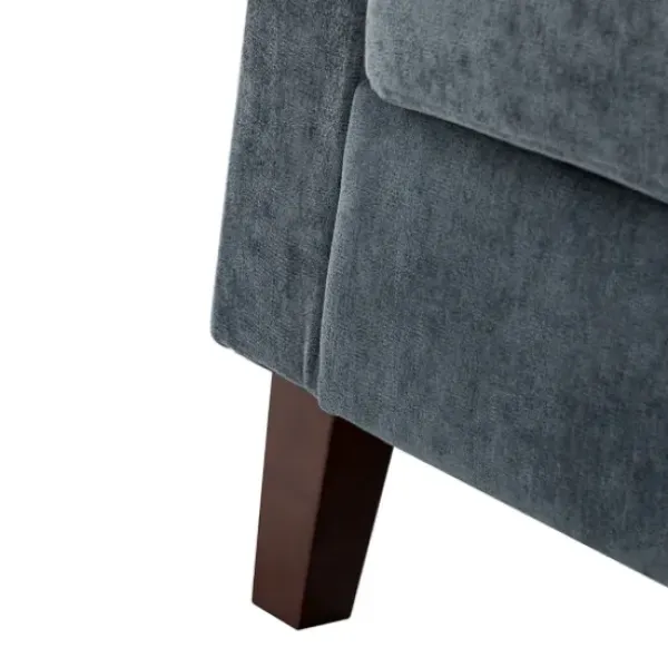 Accent Chairs-Kirkland's Home Velvet Channel Stitch Accent Chair Blue