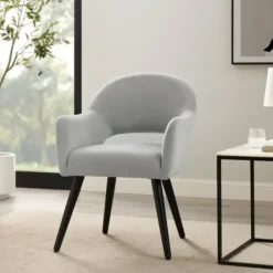 Dining Chairs-Kirkland's Home Velvet Curved Open Back Dining Chair Gray
