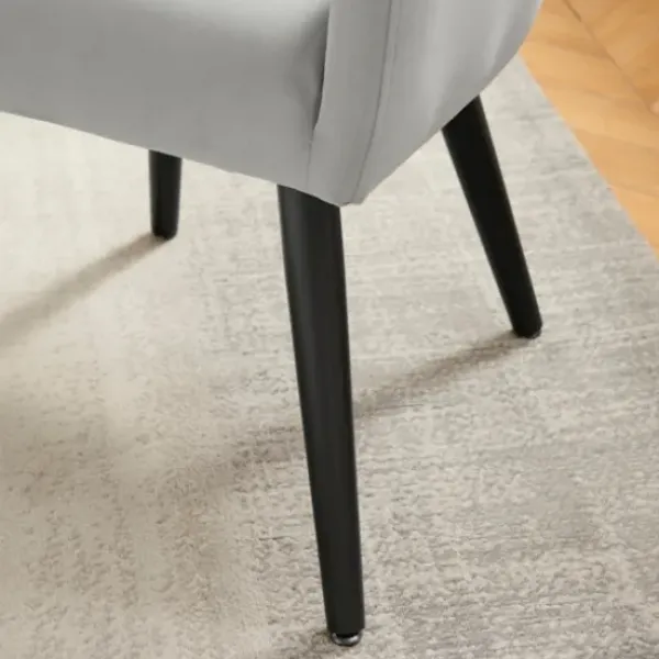 Dining Chairs-Kirkland's Home Velvet Curved Open Back Dining Chair Gray