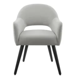 Dining Chairs-Kirkland's Home Velvet Curved Open Back Dining Chair Gray